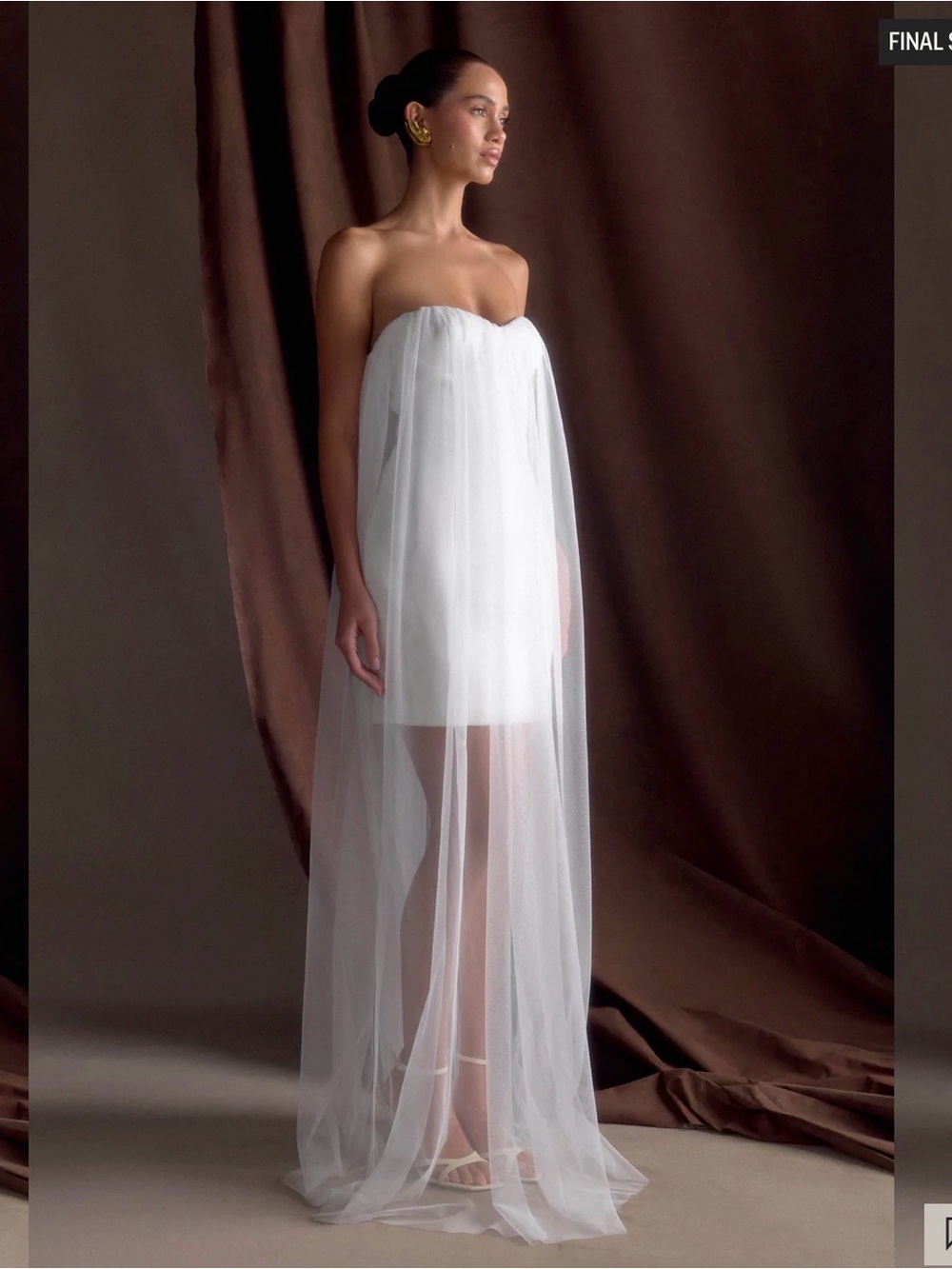 “Bettany” Chiffon Strapless Maxi Dress